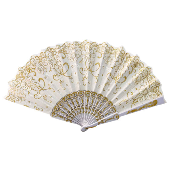 Folding Hand Fan – Foldable Floral Design, Flower Model