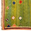 Persian Gabbeh Wool Rug Handwoven in Fars Geometric Green