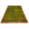 Persian Gabbeh Wool Rug Handwoven in Fars Geometric Green