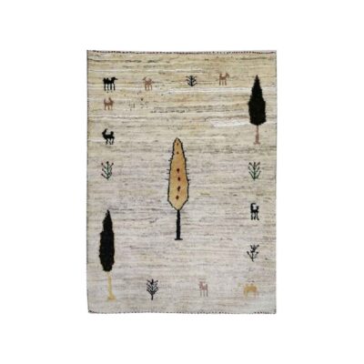 Genuine Persian Gabbeh Wool Rug Handwoven Animal Motifs