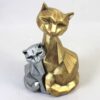 Geometric Cat Family Cubism Figurine Resin Sculpture - Modern Home Decor