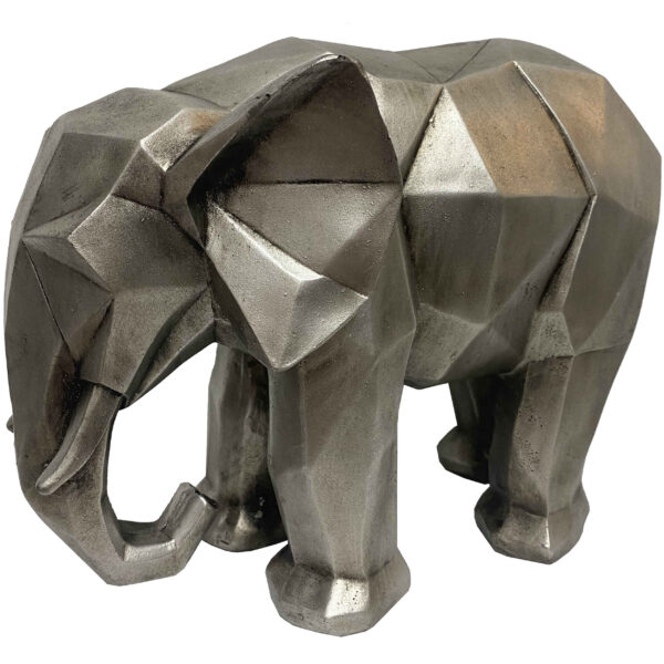 Geometric Elephant Figurine Animal Sculpture for Artisan