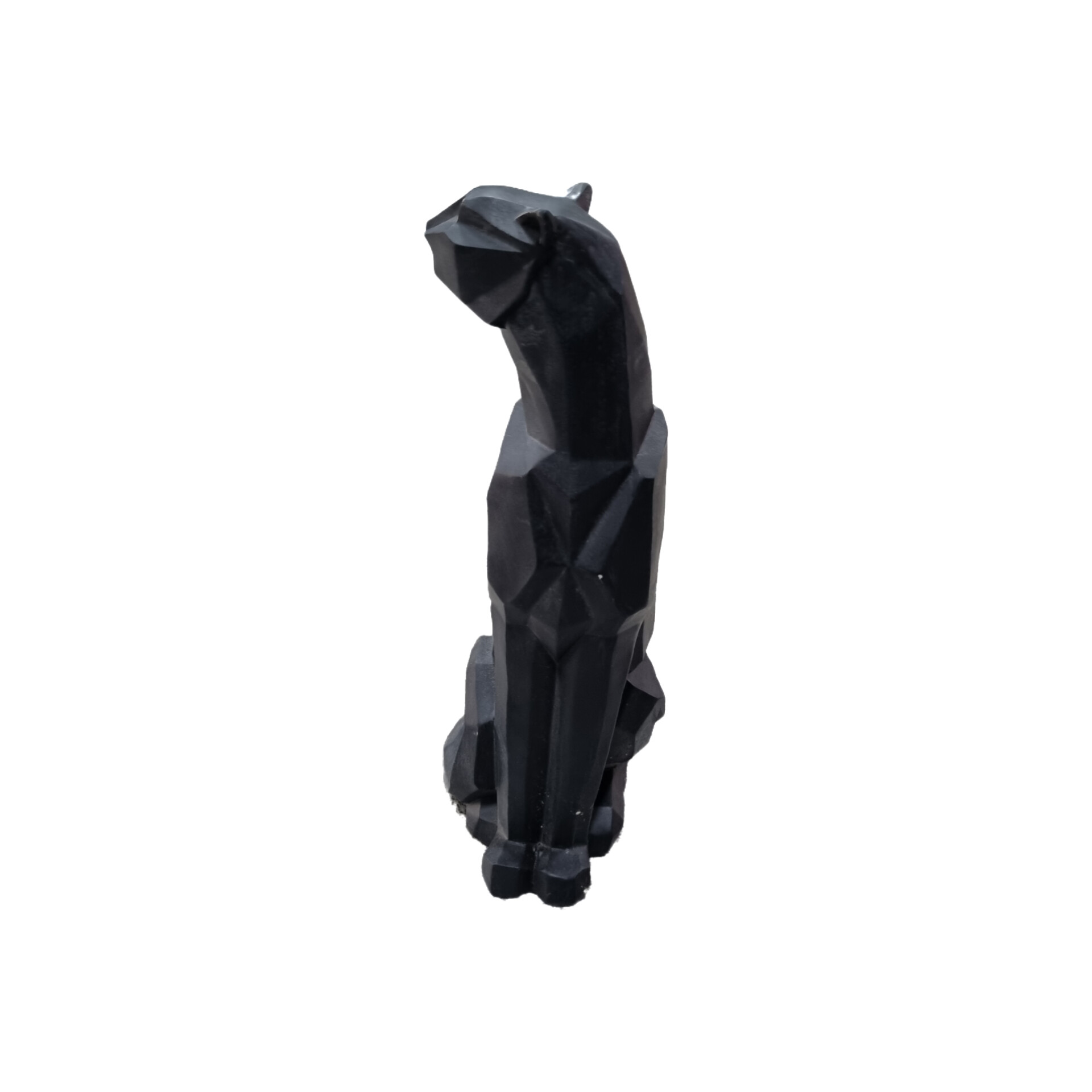 Geometric Sitting Panther Cubism Figurine – Decorative Resin Sculpture