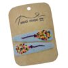 Hand-Embroidered Snap Hair Clip Set with Balloon Design