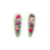 Hand-Embroidered Snap Hair Clip Set with Floral Design Model Spring