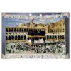 Hand-Knotted Persian Pictorial Rug in Silk from Tabriz Kaaba Sahn