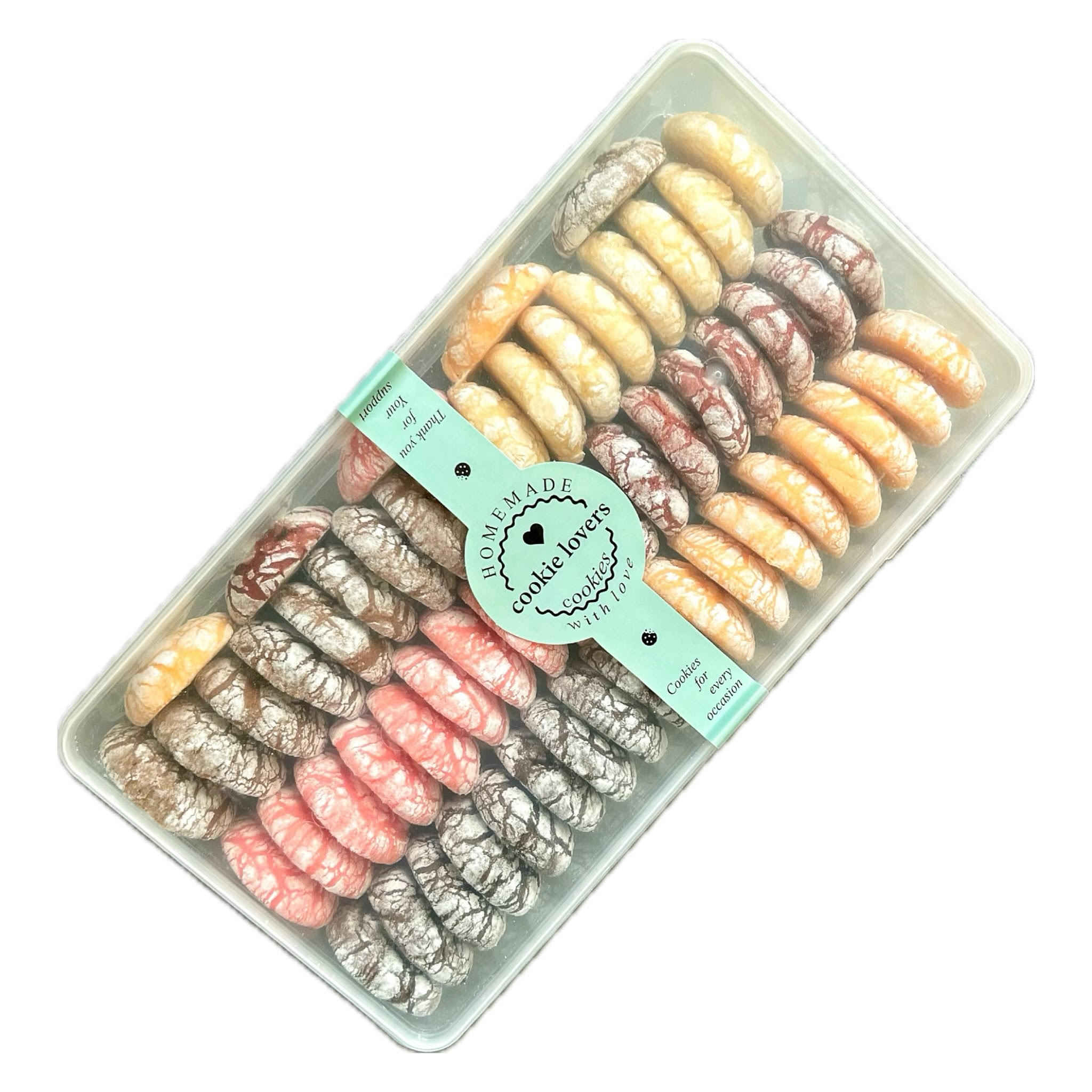 Homemade Crinkle Cookies Mix of Six Chocolate & Fruit Flavors
