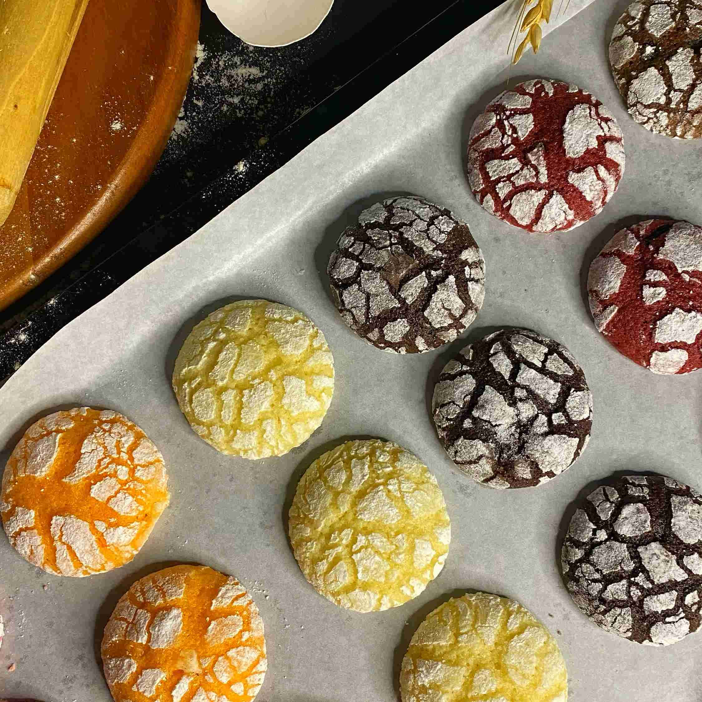 Homemade Crinkle Cookies 720 gr Mix of Six Chocolate & Fruit Flavors