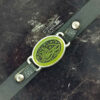 Islamic Bracelet in Leather Jade Agate Stone Adjustable for Men