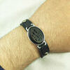 Islamic Bracelet with Leather & Agate Stone Adjustable Ya Baqiyatallah Calligraphy