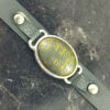 Islamic Bracelet with Leather & Hematite Adjustable Al-Hamd Surah