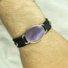 Islamic Leather Bracelet with Agate Stone for Men Model Ya Allah