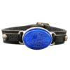 Islamic Leather Bracelet with Agate Stone for Men Model Ya Hossein