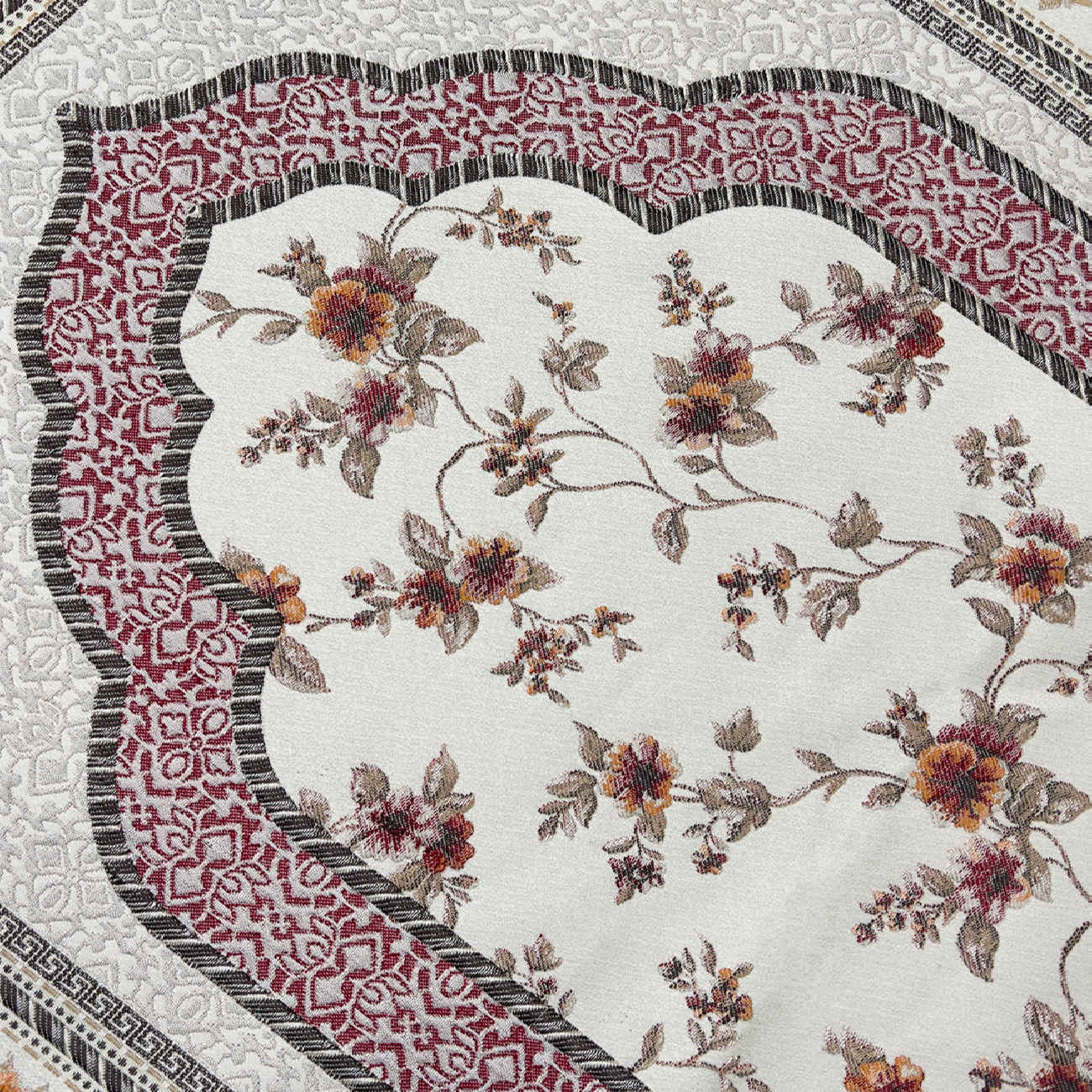 Islamic Thin Prayer Mat Sajadah in Chenille Floral