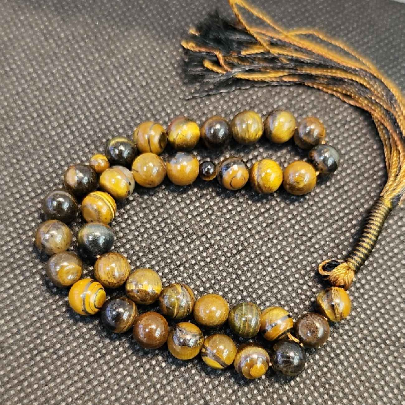 Islamic Tiger Eye Rosary Crafted with 33 Prayer Beads Tasbih