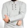 Islamic Tunic for Muslim Men With 8 Buttons in White