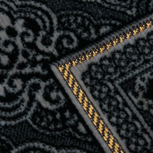 Islamic Velvet Prayer Rug Janamaz Padded Sajadah Black