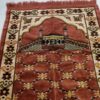 Islamic Velvet Prayer Rug Padded Sajadah Janamaz Kaaba Brick Red