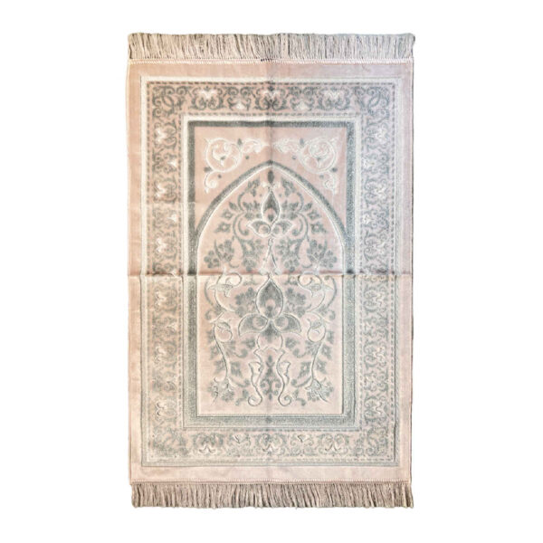 Islamic Velvet Prayer Rug Padded Sajadah Janamaz Traditional Design