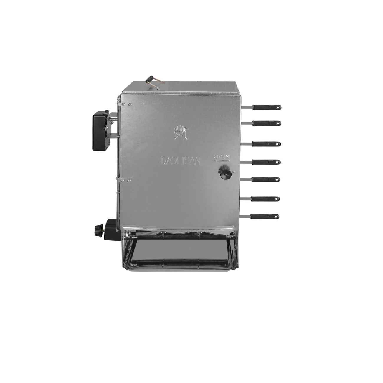 Vertical Kebab Gas Grill Burner – Automatic Rotating with 14-Skewer Stand