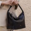 Leather Slouchy Bag - Hobo Style, Model Snake