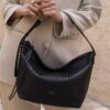 Leather Slouchy Bag - Hobo Style, Model Snake