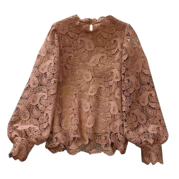 Long Sleeve Blouse for Women with Paisley Design
