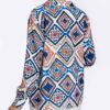 Long Sleeve Blouse for Women with Vibrant Geometric Design