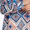 Long Sleeve Blouse for Women with Vibrant Geometric Design
