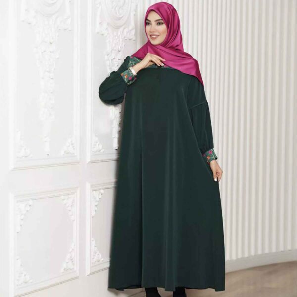 Loose Fit Abaya for Muslim Women Model Emerald