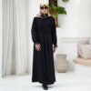 Loose Fit Abaya for Muslim Women with Belt in Black