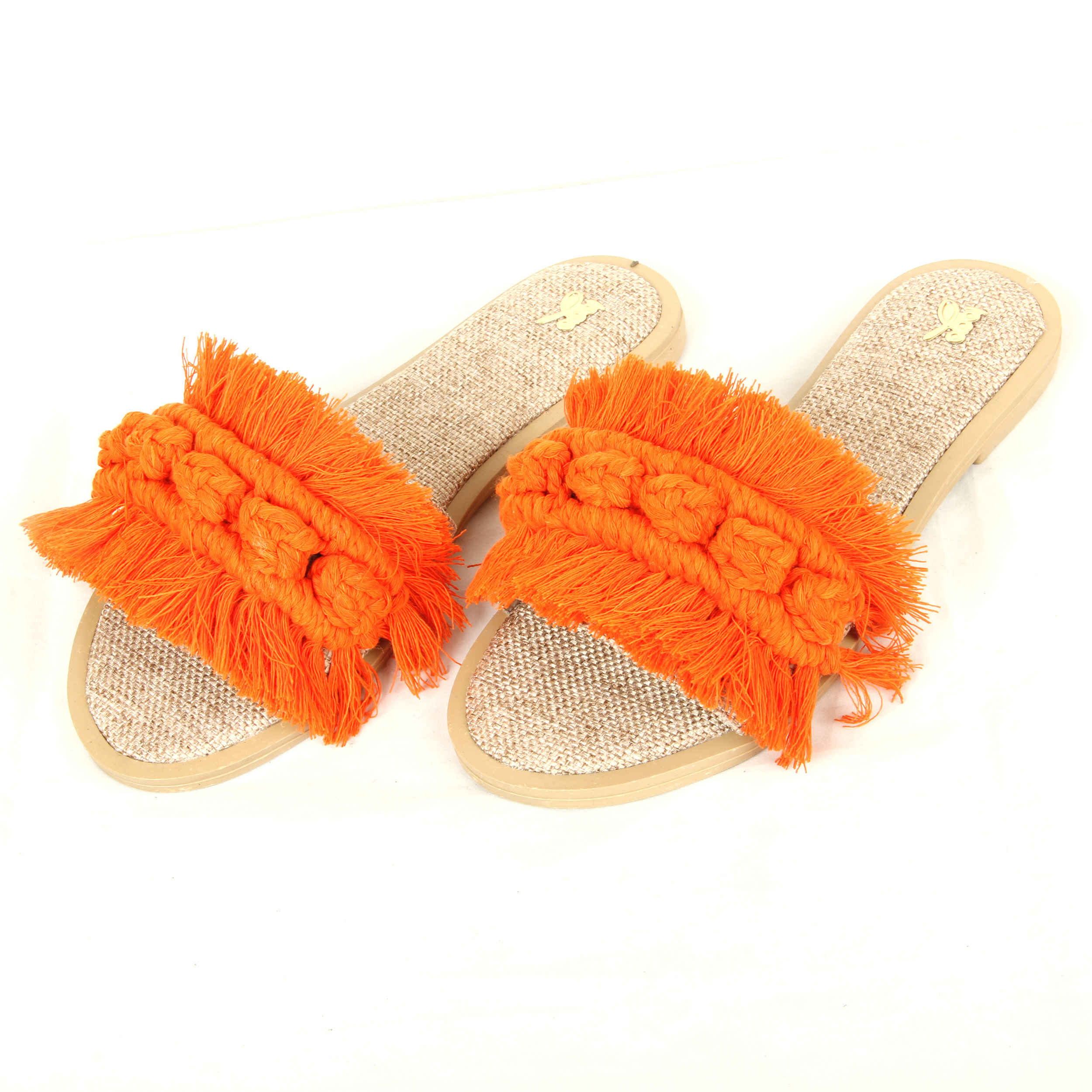 Macrame Boho Chic Slippers for Women with Round Toe