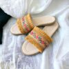 Macrame Flat Slippers for Women Handmade with Boho Design