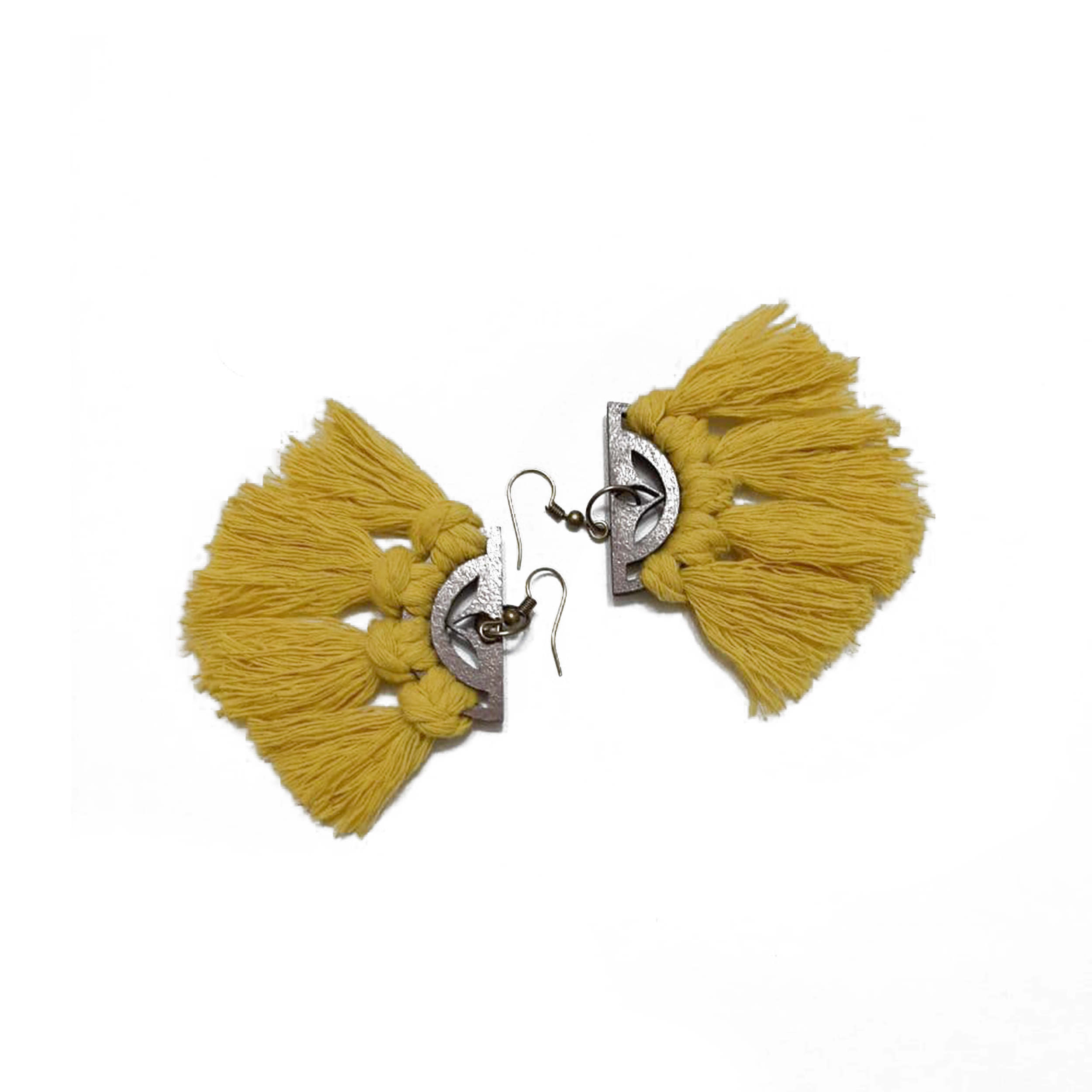 Macrame Hoop Tassel Earrings Model Circle for Women