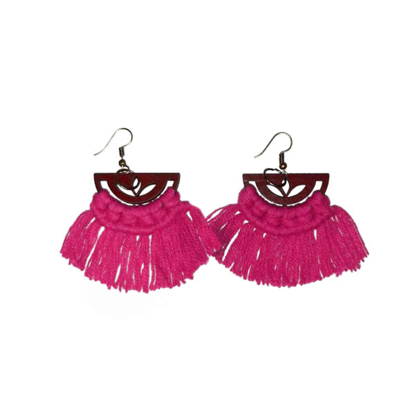 Macrame Hoop Tassel Earrings for Women Model Sadaf