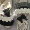 Macrame Sling Back Flat Sandals with Boho Design Handmade