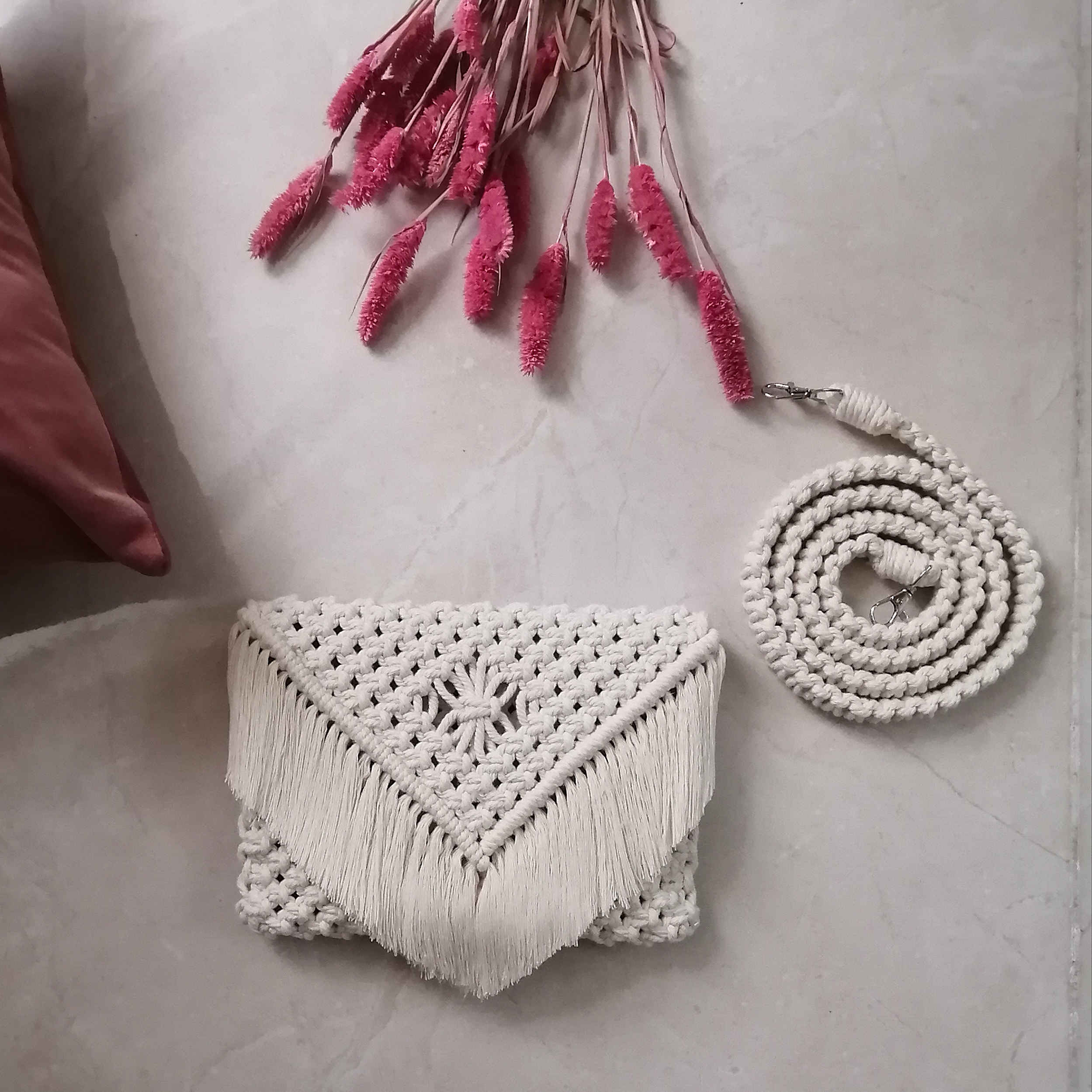 Macrame Sling Bag for Women Handwoven Model Gandom