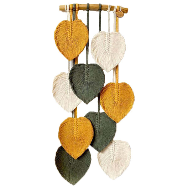 Macrame Wall Hanging Tapestry Art Bohemian Colorful leaves