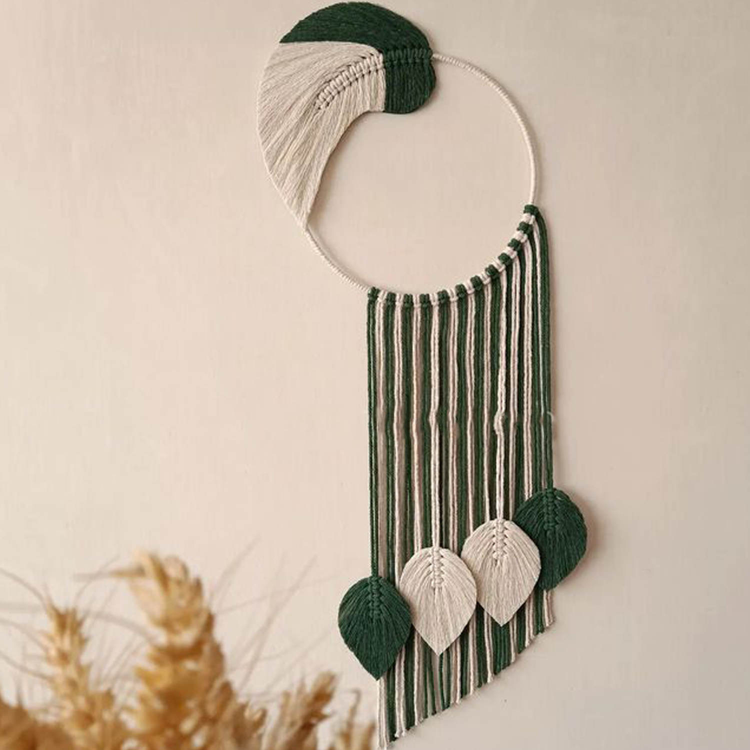 Macrame Wall Hanging Tapestry Art Bohemian Model Leaves