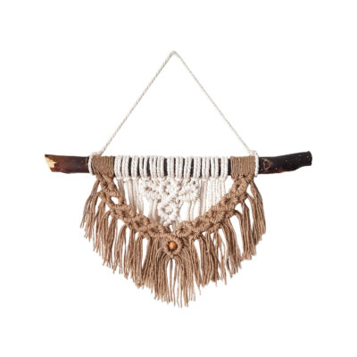 Macrame Wall Hanging Tapestry Art Bohemian with Wood