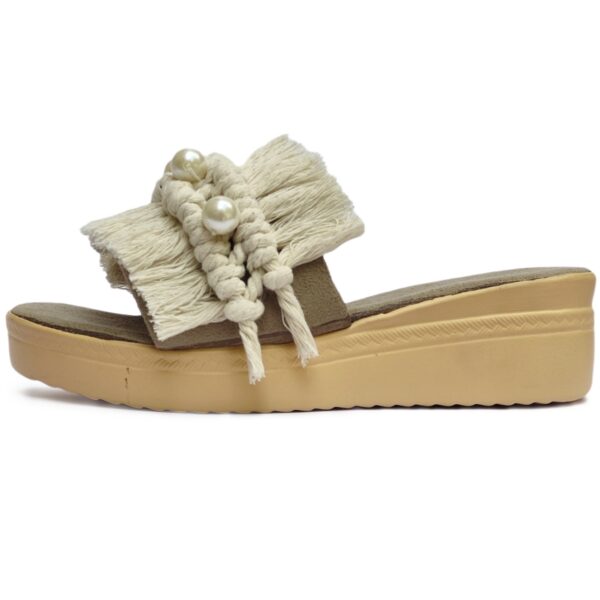 Macrame Wedge Slippers for Women Model Boho