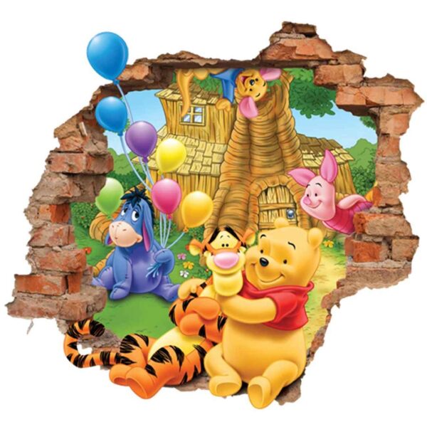 Nursery 3D Wall Sticker for Baby's Room Model Pooh and Friends
