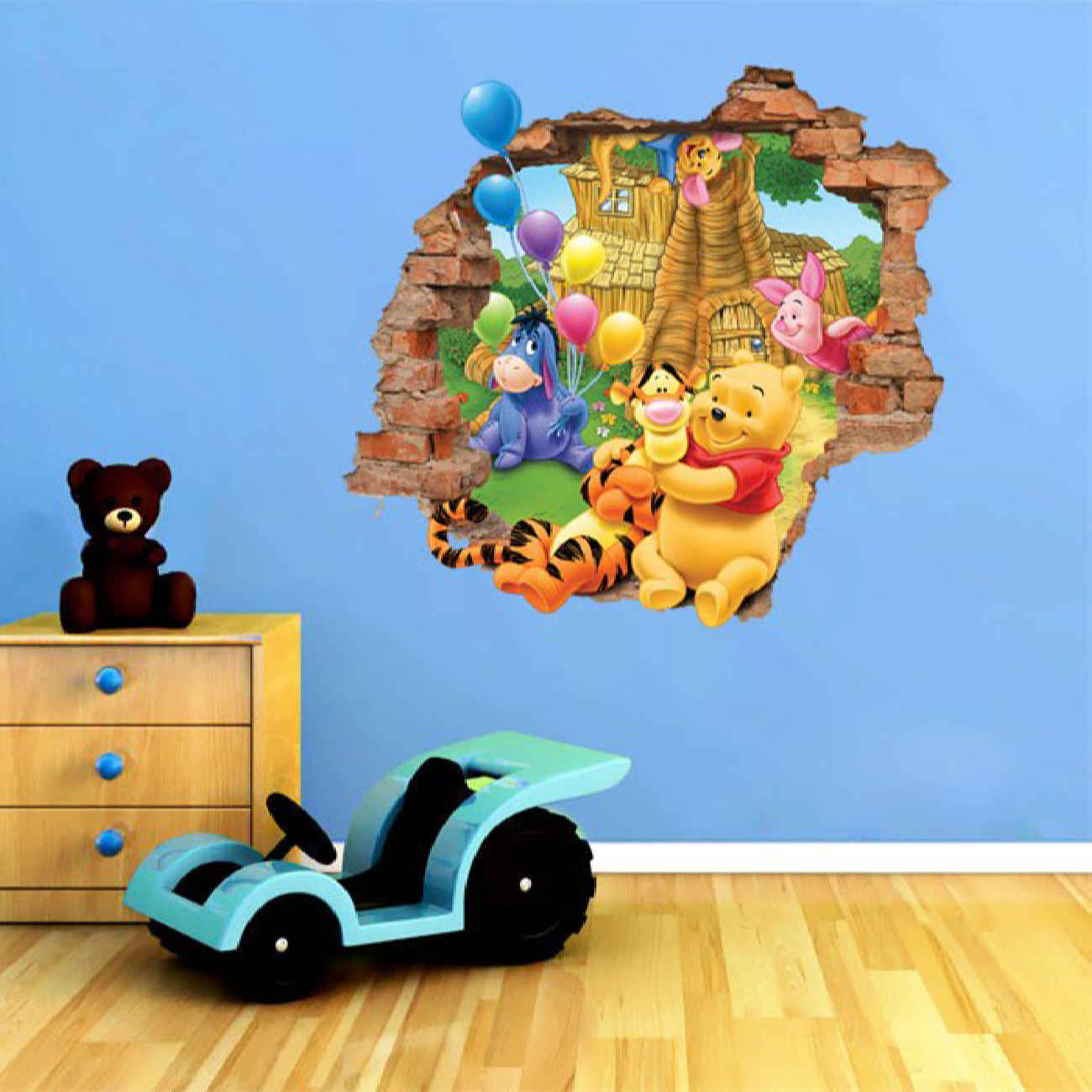 Nursery 3D Wall Sticker for Baby’s Room Model Pooh and Friends