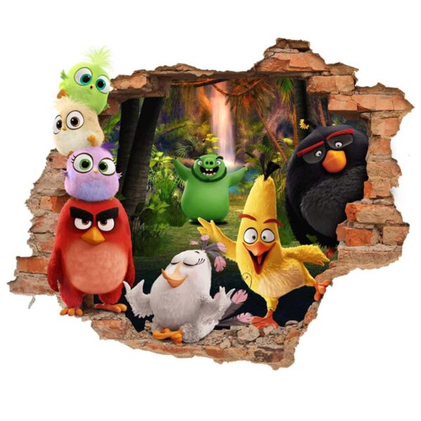 Nursery 3D Wall Sticker for Baby's Room with Angry Birds Design