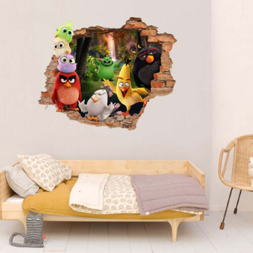 Nursery 3D Wall Sticker for Baby’s Room with Angry Birds Design