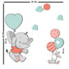 Nursery Wooden Wall Stickers with Elephant Design for Baby's Room