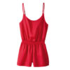Overall Casual Romper for Women with Short Leg in Red