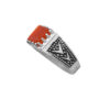 Persian Agate Silver Ring for Men Elegance Red Model ANMS