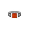 Persian Agate Silver Ring for Men Elegance Red Model ANMS