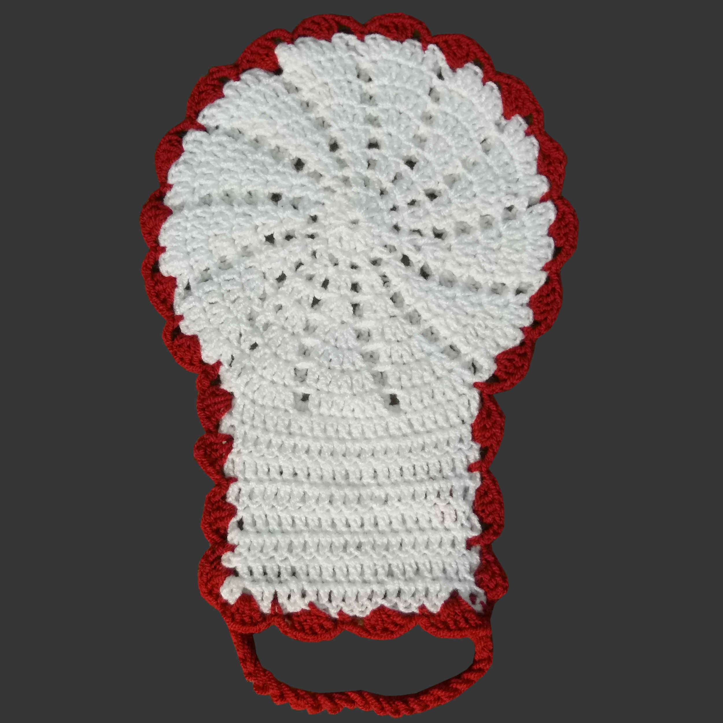 Handwoven Bath Mitt Loofah for Adults Red (x5)